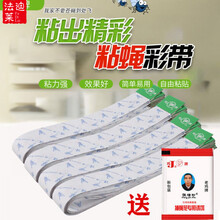 苍蝇贴条灭蝇贴专用粘蝇纸彩带抓捕除蚊驱苍蝇神器家用 5条长度65厘米送诱剂