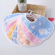 贝兰蓓儿5条装纯棉婴儿围嘴六层纱布围兜加大吸水夏季透气吐奶口水宝宝 长方形口水兜-5条装 男宝宝图案