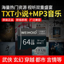 手机小说卡mp3p4内存卡运动跑步流行歌曲tf抖音乐卡txt学生电子书 64GB 小说+歌曲+高评电影【下满】
