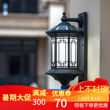 洛朵灯饰 阳台壁灯 室外庭院别墅大门口墙壁灯 新中式仿古家用走廊过道露台户外防水太阳能led灯 蓬莱阁吉祥壁灯（太阳能/遥控三色调光+接电2用）