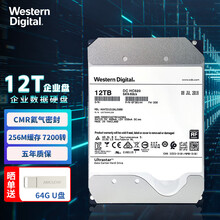 西部数据(WD)企业级机械硬盘4t6t8t10t12t14t16t18t网络存储服务器硬盘7200转 HC520 12t（HUH721212ALE600 标配