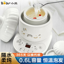 小熊（Bear）燕窝炖盅 电炖锅 电炖盅炖汤锅隔水炖盅 陶瓷 迷你煲汤锅养生煲全陶瓷三重盖锁水0.6L DDZ-B06R1