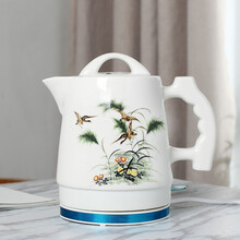 优卓全自动智能陶瓷电热水壶防干烧断电烧水壶电水瓶景德镇家用陶瓷壶大容量多功能公司团购 栗色 1.8大把步步高升