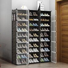 蔻丝鞋架简易大容量多功能组装防尘简约现代多层家用塑料收纳门厅鞋柜子 3列10层