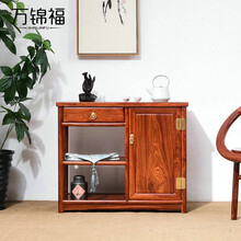 万锦福红木家具非洲花梨（学名：刺猬紫檀）餐厅中式餐边柜实木茶水柜茶叶柜收纳储物柜置物柜茶柜边柜 素面柜门右柜80*38*66cm