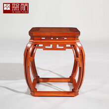 知府红木家具缅甸花梨（学名：大果紫檀）全实木方凳子家用客厅实木餐凳化妆凳中式板凳 长35-宽35-高46