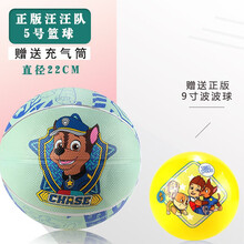 （PAW PATROL）球宝宝拍拍球女孩男孩儿童球可爱橡胶篮球充气皮球幼儿园运动弹力球类玩具 正版PAW PATROL5号篮球-蓝色（阿奇）