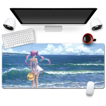 镇魂歌鼠标垫超大卡通动漫游戏二次元可爱女生加厚锁边学生办公电脑键盘垫定制订做电竞桌垫 蓝海传说 300x700x4mm