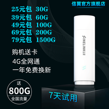 信翼全网通4G随身wifi便携路由器移动无限流量免插卡usb无线卡托电信笔记本手机车载mifi上网宝 USB随行wifi 全网通（无电池） 电信360G一年累积