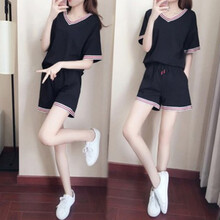 2021新款哺乳套装夏季外出时尚产后衣服潮妈套装哺乳上衣夏装套潮妈（横拉链 黑色 M