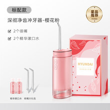 韩国现代冲牙器水牙线洗牙器家用便携式口腔牙齿清洗正畸洁牙 GMDQ 【樱花粉标配版】2支原装喷嘴+2支漱口水