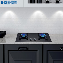 樱雪(INSE)燃气灶 天然气灶 5.0KW猛火双灶火箭直喷 内置防回火 宽屏黑晶防爆家用灶具JZT-Q2003(B)天然气