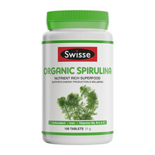 Swisse斯维诗 有机螺旋藻 100片/瓶 含叶绿素和维生素 均衡营养 维持身体健康 海外进口