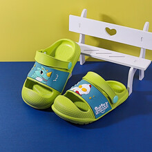 小鹿米利儿童毛拖鞋宝宝棉鞋13岁棉拖鞋秋冬季新款毛毛鞋保暖防滑小孩婴幼儿2男女家居室内4地板鞋 绿色 【160】鞋内长15cm.建议脚长14.5cm