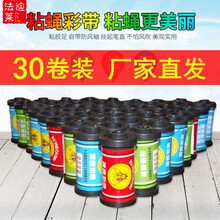 苍蝇贴条粘蝇纸粘蝇彩带条粘沾蝇子板强力灭杀蝇王药捕蚊虫神器家用 30卷装 厂家直发双面粘蝇带