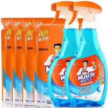 威猛先生擦玻璃水清洁1瓶+2袋补充装家用家用强力去污洗擦玻璃水清洗剂清洗窗户淋浴房玻璃清洁去水渍除尘 2瓶+4袋替换装