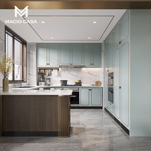 玛格橱柜石英石L型U型开放式装修灶台柜新中式风格现代厨房餐厅整体橱柜定做 预付金