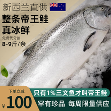 超朴生鲜【空运】新西兰帝王鲑整条8-9斤 冰鲜三文鱼新鲜刺身生鱼片 【冰鲜】8-9斤/条