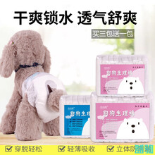 宠物纸尿裤小狗狗生理裤尿不湿公狗母狗发情月经卫生姨妈巾女 女狗/母狗 10片/包 XXS建议体重1-3斤