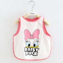 登纪小孩穿的儿童罩衣吃饭围兜女宝宝饭兜防水食饭兜围嘴口水巾男宝宝夏季薄款 西红色TLY 110 建议105-120cm