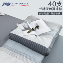 安睡宝（SOMERELLE）被芯 40支天丝夏凉被 莱赛尔纤维薄被子空调被可水洗夏被 海风 双人 200*230cm