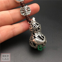 老物件  古玩杂项收藏仿古吊坠铜吊坠葫芦包挂白铜鎏银藏银葫芦吊坠车挂