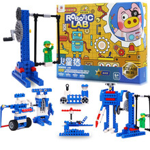 趣味童年 STEAM教玩具科学实验套装机械拼搭积木儿童实验套装拼装宝宝玩具动脑大颗粒机械齿轮模型