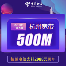 中国电信 杭州电信宽带办理安装新装续费本地浙江电信宽带办理包年套餐 500M宽带两年 【电信宽带套餐】（宽带+大流量卡）*新装
