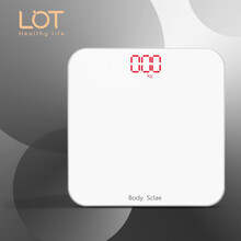 LOT电子秤充电款精准体重秤家用小成人体秤男女生宿舍小型高精度电子称重计  LCD-雪山白电池款