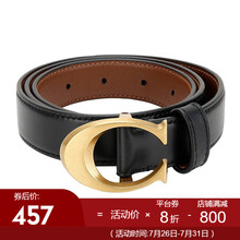 【七夕礼物】COACH蔻驰女士皮带奢侈品休闲百搭腰带 宽版F83960 黑色 B4FD7-S