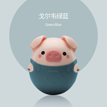 贝易不倒翁贝贝猪婴儿玩具3-6-12个月宝宝音乐早教0-1岁小孩早教启蒙益智 戈尔韦绿蓝【可啃咬硅胶耳朵】+【清脆响铃可防水】