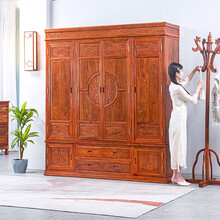 苏汀小镇红木家具非洲花梨（学名：刺猬紫檀）顶箱柜衣柜实木中式四门古典大衣柜卧室储物柜存放柜收纳柜Q 衣柜：长190*宽56*高217cm