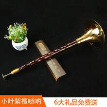 印度小叶紫檀唢呐 乐器 全套演奏型民间红白喜事纯铜喇叭 大G+6大配件