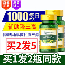 1000mg】进口黄花草油酸成人软胶囊月体亚酸辅助降血脂磷油脂酸搭体恒月草酸月见草油酸油植物醇降三高 月见草油（黄花草油）胶囊500mg*100粒 2瓶 天然高纯度