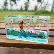 不倒翁玩具 宇航员太空人液体流沙不倒翁创意摆件减解压玩具带同学男女生朋友 【金色】太空人 长形摆件