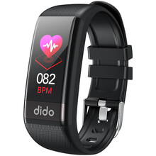 dido测血压心率血氧智能手环心电图心脏监测仪老人健康手表高精准度多功能男运动防水适用于小米华为op 标配版曜石黑（血压心电心率监测）送表带