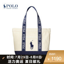 Ralph Lauren/拉夫劳伦男配 经典款水洗帆布中号托特包RL51105 101-白色 ONE