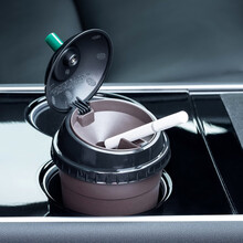 YAC 日本车载烟灰缸带盖汽车用咖啡杯创意烟灰盒 内胆阻燃可拆卸可水洗耐高温 HY-413