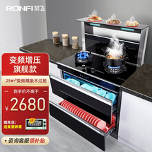 【线下同款】荣飞（Rongfei）集成灶一体灶烟灶消三合一消毒柜下排侧吸式家商用环保灶自动清洗 【升级变频款】25吸力+5.2KW猛火 天然气