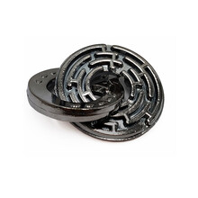 鲁班Puzzle锁蛇口逃生儿童玩具成人烧脑解闷马蹄扣魔锁全套装 黑色 迷宫锁(5级)