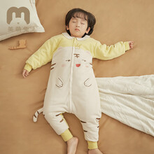 美萌动物温睡袋婴儿春秋薄款宝宝儿童防踢被分腿中大童四季通用款 凯特虎（夹棉0-20°C） 90cm(推荐身高90-105cm)