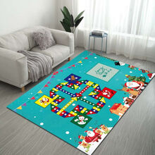飞行棋地毯大号宝宝爬行地垫爬爬垫卧室床边地毯可爱儿童卡通游戏地垫子定制 圣诞老人飞行棋 120*160厘米