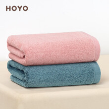 HOYO日本成人夏季防臭植物抗菌毛巾纯棉柔软家用吸水两条装洗脸洗澡擦手女男 湛蓝+樱若33*73CM
