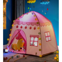 儿童帐篷室内公主女孩家用睡觉游戏屋宝宝城堡小房子床上分床神器 小花粉单帐篷 +11件礼品