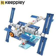 启蒙Keeppley国玩积木中国航天文化太空创想天问一号火星探测器仪探索火箭飞机模型玩具 中国载人空间站（内含底座支架）