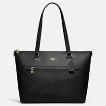 蔻驰 COACH 奢侈品 女士大号托特包手提单肩黑色皮质 F79608 IMBLK