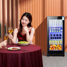 SAST先科冷藏柜家用冰吧办公室透明吧台小冰箱迷你小型茶叶饮料保鲜立式展示柜 BC-195冷藏+微冷冻+带锁