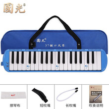 国光口风琴37键小学生用课堂教学儿童幼儿园初学者自学32键 【37键蓝色+软包+吹管+吹奏说明】