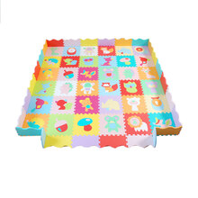 小孩泡沫地垫带围栏儿童爬行垫拼接加厚宝宝爬爬垫拼图垫婴儿凯史 森林草原【B款】1- 共24片全图案