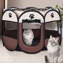 共度 猫产房 猫窝 猫咪生产房帐篷垫子宠物围栏猫栅栏生产繁育产房狗狗产房猫咪怀孕生产用品宠物用品 咖啡色猫产房S号（直径73高43cm）